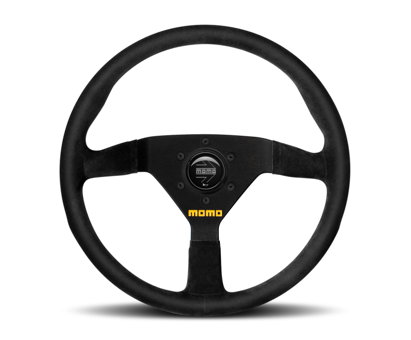 MOMO MOD78 350 mm Black Suede Steering Wheel with Black Spokes