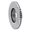 R1 2003-2023 Infiniti M35 Front Right Drilled & Slotted Silver Brake Rotor