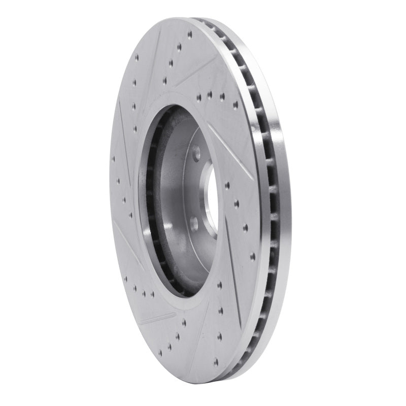 R1 2003-2023 Infiniti M35 Front Right Drilled & Slotted Silver Brake Rotor