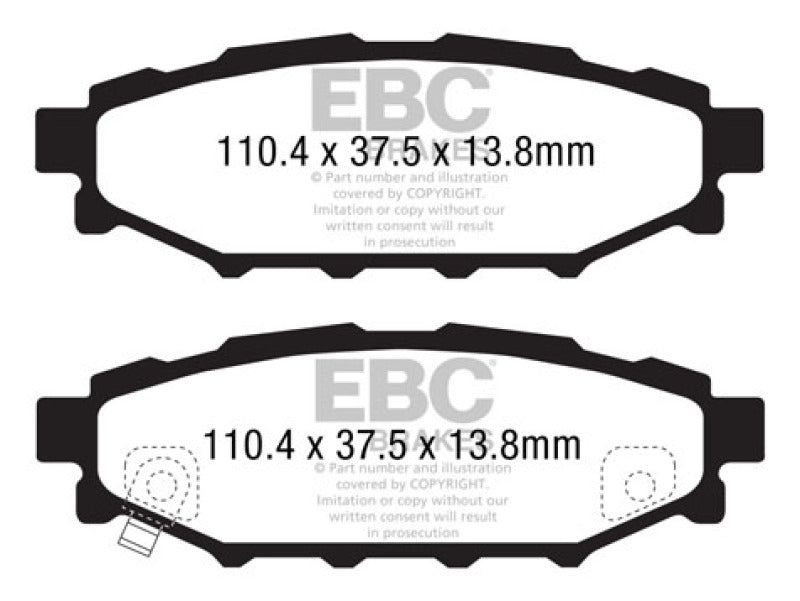 EBC Redstuff Ceramic Low Dust Rear Brake Pads for Subaru Legacy and BRZ – Part Number ebcDP31584C