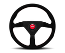 MOMO Montecarlo Alcantara 320mm Steering Wheel with Red Stitch and Black Spokes