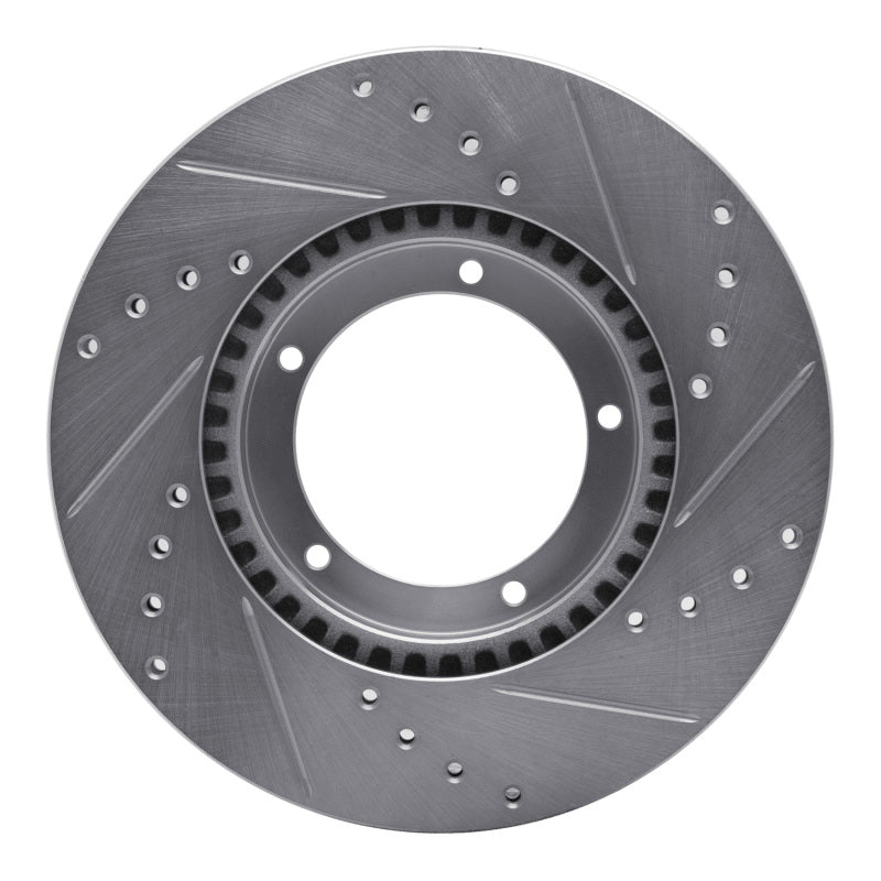 R1 Concepts Porsche 924 Front Left Drilled & Slotted Silver Brake Rotor (Part Number: RNC631-02001L)