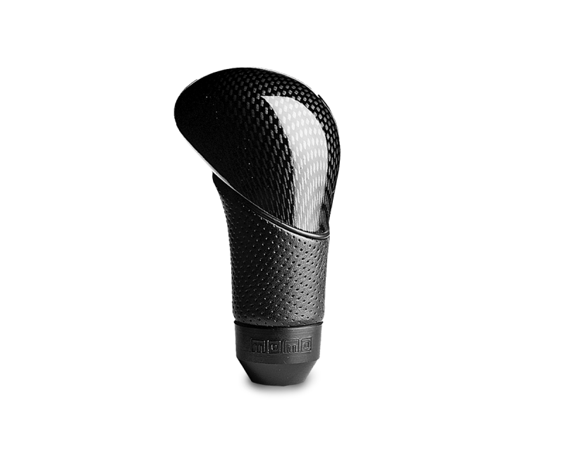 MOMO Shadow Shift Knob - Black Airleather with Carbon Effect Insert