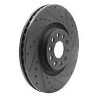 R1 2022+ Volkswagen GTI Mk 8 Front Right Drilled & Slotted Black Brake Rotor