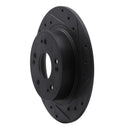 R1 2005-2022 Acura TSX Rear Right Drilled & Slotted Black Brake Rotor