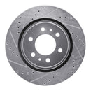 R1 Concepts Front Left Drilled & Slotted Silver Brake Rotor for Ford Expedition 2007-2021