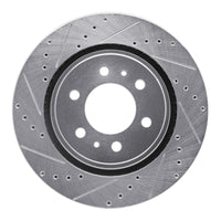 R1 Concepts Front Left Drilled & Slotted Silver Brake Rotor for Ford Expedition 2007-2021