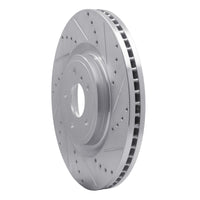 R1 2008-2025 Infiniti QX70 Front Right Drilled & Slotted Silver Brake Rotor