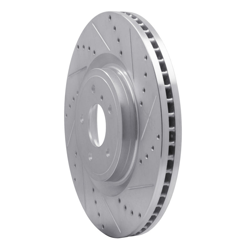 R1 2008-2025 Infiniti QX70 Front Right Drilled & Slotted Silver Brake Rotor