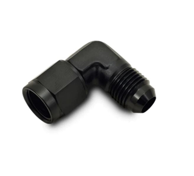 Vibrant -4AN Female to -4AN Male 90 Degree Swivel Adapter (AN to AN) - Anodized Black Only