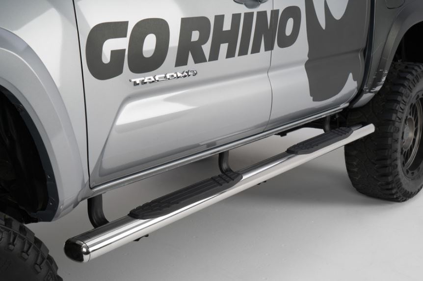Go Rhino 2022+ Toyota Tundra Crew Max 4dr 4in. 1000 Series Complete Kit w/Sidestep + Brkts - Polished (104443587PS)