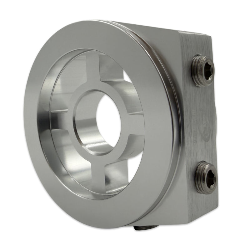 BLOX Racing Oil Filter Block Adapter Silver for Oil Pressure and Temperature Monitoring