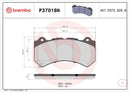 Brembo 09-18 Nissan GT-R/10-15 Dodge Challenger/Charger Premium NAO Ceramic OE Equivalent Pad - Fr (P37018)