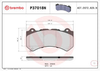 Brembo 09-18 Nissan GT-R/10-15 Dodge Challenger/Charger Premium NAO Ceramic OE Equivalent Pad - Fr (P37018)