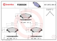 Brembo 11-15 Honda CR-Z/09-13 Fit/15-20 Fit Front Premium NAO Ceramic OE Equivalent Pad (P28050N)
