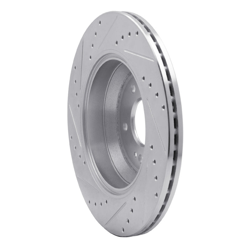 R1 Concepts Genesis G80 Rear Right Drilled & Slotted Silver Brake Rotor (Part #rnc631-03056R)