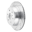 R1 Concepts Cadillac Escalade EXT Rear Left Drilled & Slotted Silver Brake Rotor (Part Number: RNC631-48053L)