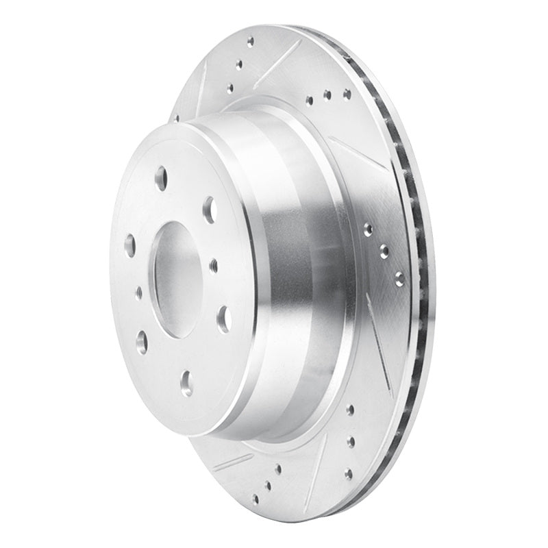 R1 Concepts Cadillac Escalade EXT Rear Left Drilled & Slotted Silver Brake Rotor (Part Number: RNC631-48053L)