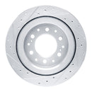 R1 2022-2025 Lexus GX550 Rear Right Drilled & Slotted Silver Brake Rotor