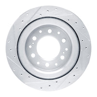 R1 2022-2025 Lexus GX550 Rear Right Drilled & Slotted Silver Brake Rotor
