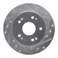 R1 1997-2015 Acura ILX Rear Right Drilled & Slotted Silver Brake Rotor