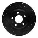 R1 2008-2025 Audi A5 Sportback Rear Right Drilled & Slotted Black Brake Rotor