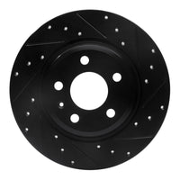 R1 2008-2025 Audi A5 Sportback Rear Right Drilled & Slotted Black Brake Rotor