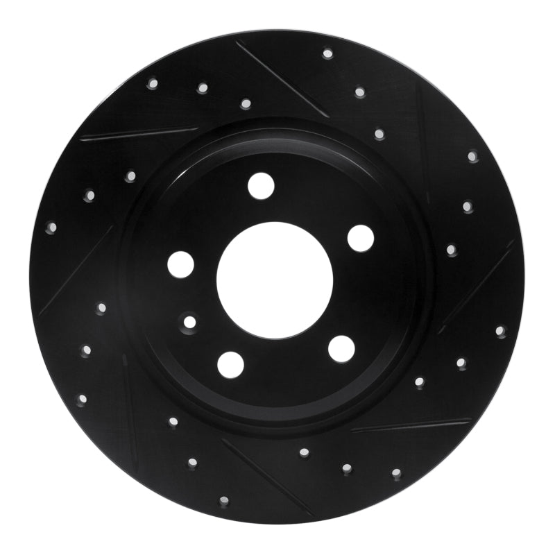 R1 2008-2025 Audi A5 Sportback Rear Right Drilled & Slotted Black Brake Rotor
