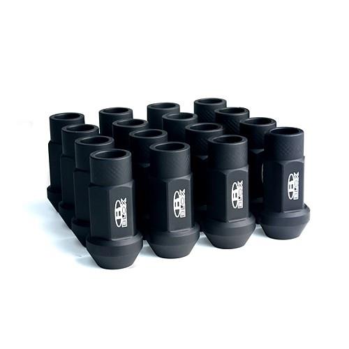 BLOX Racing Street Series Forged Lug Nuts – Flat Black Finish, 12 x 1.5mm - Set of 16