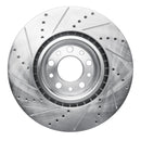 R1 2017-2025 Alfa Romeo Giulia Front Right Drilled & Slotted Silver Brake Rotor