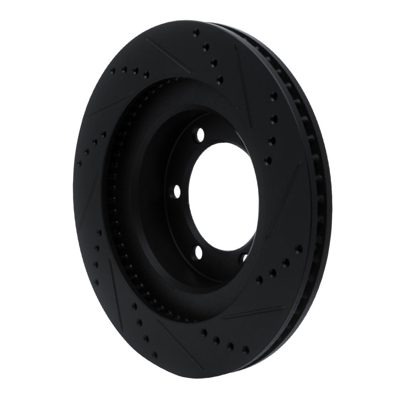 R1 Concepts Lexus GX470 Front Left Drilled & Slotted Brake Rotor - Black