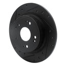 R1 2005-2022 Acura TSX Rear Left Drilled & Slotted Black Brake Rotor