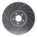R1 2008-2025 Infiniti QX70 Front Right Drilled & Slotted Silver Brake Rotor