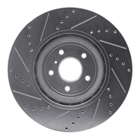 R1 2008-2025 Infiniti QX70 Front Right Drilled & Slotted Silver Brake Rotor