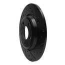 R1 2008-2025 Audi A5 Sportback Rear Right Drilled & Slotted Black Brake Rotor