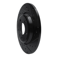 R1 2008-2025 Audi A5 Sportback Rear Right Drilled & Slotted Black Brake Rotor