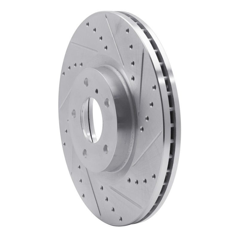 R1 2003-2023 Infiniti M35 Front Right Drilled & Slotted Silver Brake Rotor