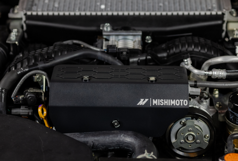 Mishimoto 2022+ Subaru WRX Pulley Cover Black - Durable Aluminum Engine Bay Upgrade