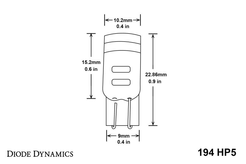Diode Dynamics 194 HP5 LED Bulb - Cool White - Reliable High Power Replacement