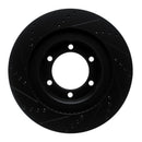 R1 Concepts Lexus GX470 Front Right Drilled & Slotted Brake Rotor - Black Finish