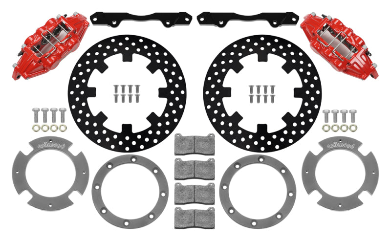 Wilwood 17-21 Can-Am X3RS Red 6-Piston Front Brake Kit with 11.25-inch Drilled Rotors