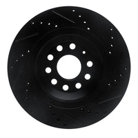 R1 2006-2025 Audi S3 (Mexico) Rear Left Drilled & Slotted Black Brake Rotor