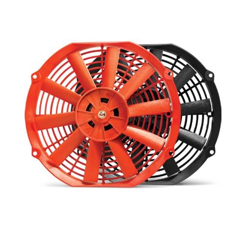 BLOX Racing 10-inch Electric Slim Fan - Red for Automotive Cooling