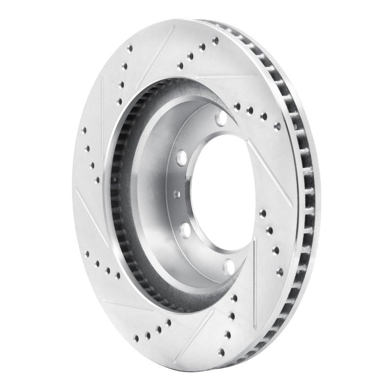 R1 Concepts Toyota FJ Cruiser Front Right Drilled & Slotted Silver Brake Rotor (Part No. RNC631-76128R)