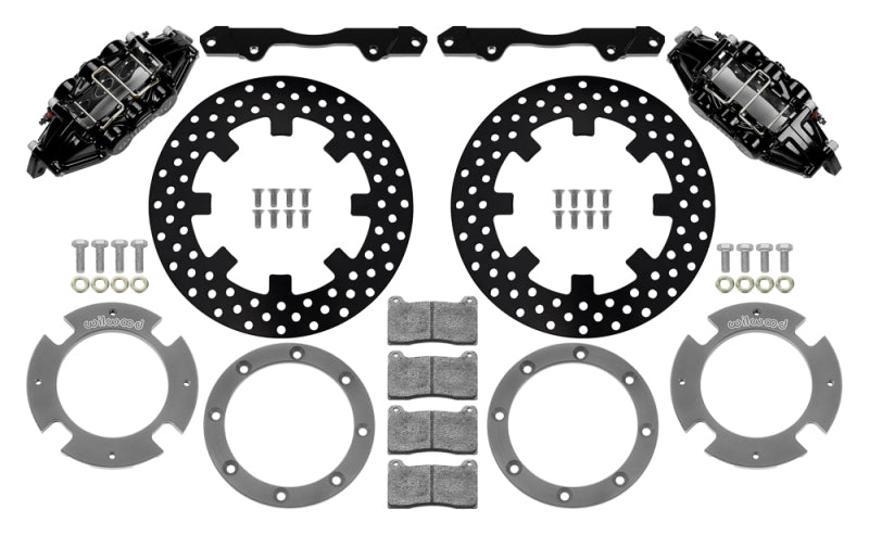 Wilwood 17-21 Can-Am X3RS Black 6-Piston Front Brake Kit with 11.25-inch Drilled Rotors