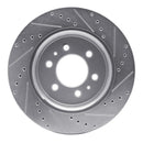 R1 Concepts Front Left Drilled & Slotted Silver Brake Rotor for Ford Expedition 2007-2021