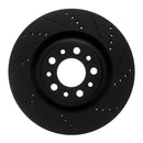 R1 2017-2025 Alfa Romeo Stelvio Rear Right Drilled & Slotted Black Brake Rotor