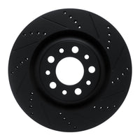 R1 2017-2025 Alfa Romeo Stelvio Rear Right Drilled & Slotted Black Brake Rotor