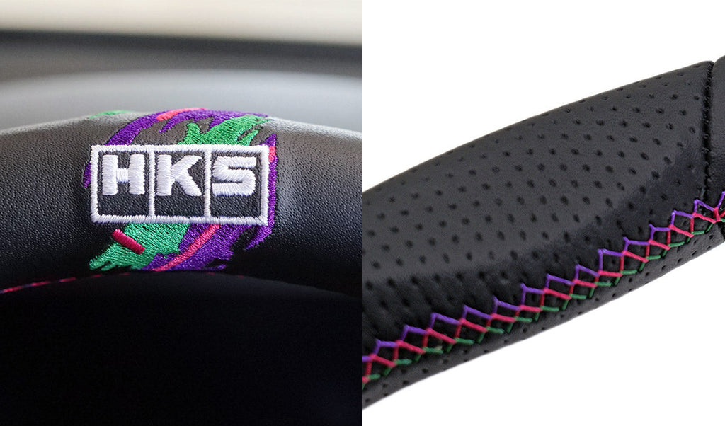HKS FL5 Civic Type R Leather D Shape 368mm Replacement Steering Wheel ...