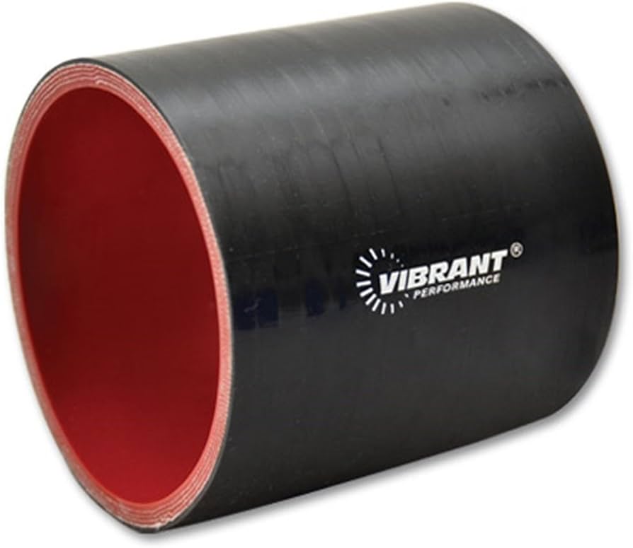 Vibrant 4 Ply Reinforced Silicone Straight Hose Coupling - 4in I.D. x 3in long (BLACK)